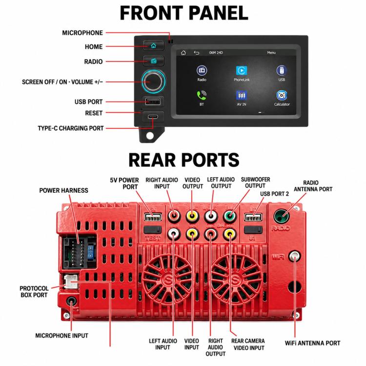 6.86 inch Car MP5 Player Wireless Central Control Smart Screen for Jeep, For Jeep