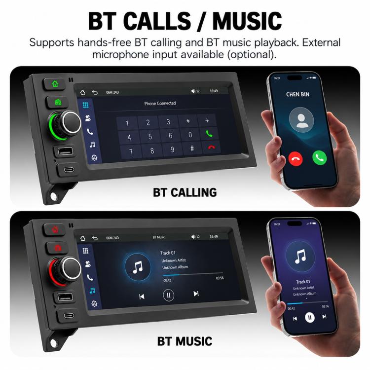 6.86 inch Car MP5 Player Wireless Central Control Smart Screen for Jeep, For Jeep