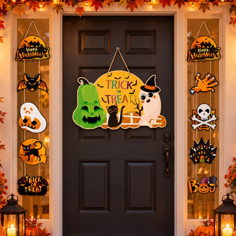 Halloween Trick-or-Treat Door and Window Hanging Decoration Kit