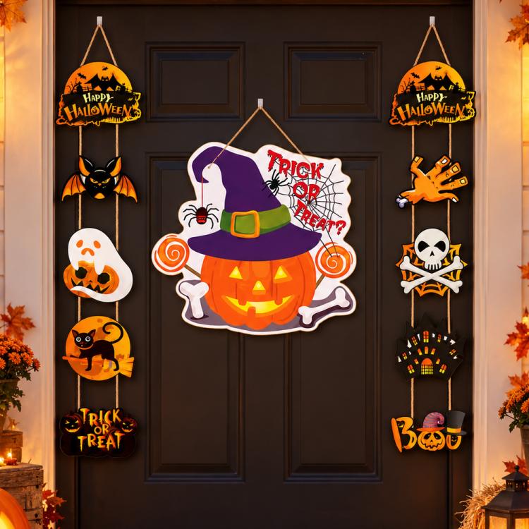 Halloween Trick-or-Treat Door and Window Hanging Decoration Kit