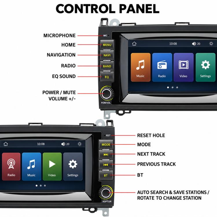 7 inch Car MP5 Player Wireless Central Control Smart Screen for Mercedes-Benz B200, For Mercedes-Benz B200