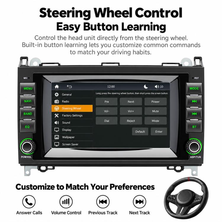 7 inch Car MP5 Player Wireless Central Control Smart Screen for Mercedes-Benz B200, For Mercedes-Benz B200