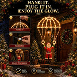 LED Santa Claus Parachute Pendant Light for Indoor and Outdoor Festive Decoration