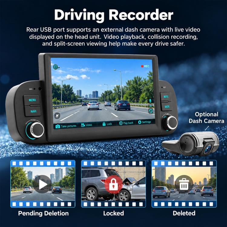 7 inch Car MP5 Player Wireless Central Control Smart Screen for Fiat Panda 2013-2020, For Fiat Panda 2013-2020