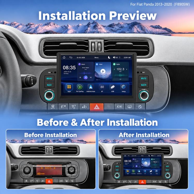 7 inch Car MP5 Player Wireless Central Control Smart Screen for Fiat Panda 2013-2020, For Fiat Panda 2013-2020
