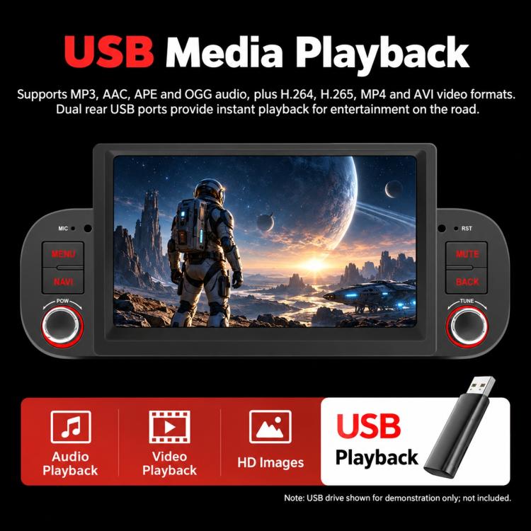 7 inch Car MP5 Player Wireless Central Control Smart Screen for Fiat Panda 2013-2020, For Fiat Panda 2013-2020