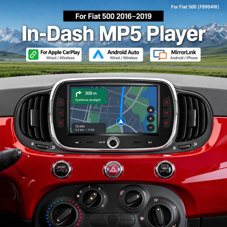 7 inch Car MP5 Player Wireless Central Control Smart Screen for Fiat 500 2016-2019, For Fiat 500 2016-2019
