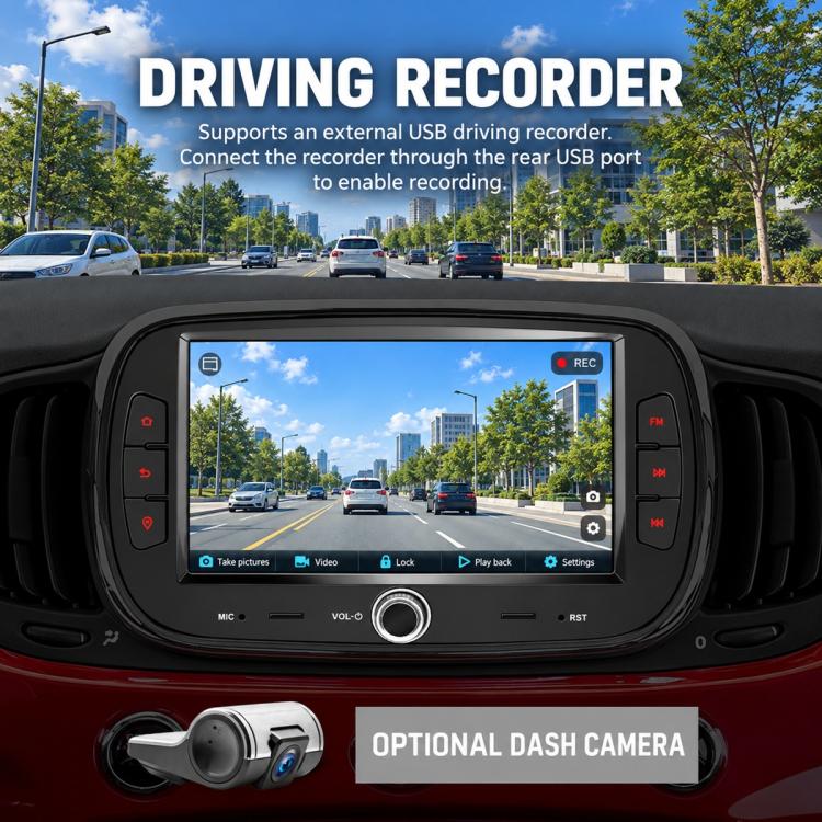 7 inch Car MP5 Player Wireless Central Control Smart Screen for Fiat 500 2016-2019, For Fiat 500 2016-2019