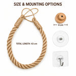 Wooden Twine Toilet Paper Holder Towel Rack with Hooks, Ordinary Hooks, Wooden Hooks