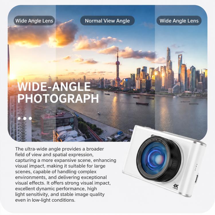 DC306L Dual Lens 13MP High-Definition Digital Compact Camera, Without Memory Card, 16G, 32G, 64G, 128G