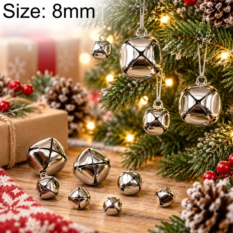 Christmas Trees Metal Cross Jingle Bell Charms, 200 PCS/Pack 6mm, 200 PCS/Pack 8mm, 100 PCS/Pack 10mm, 100 PCS/Pack 12mm, 100 PCS/Pack 13mm, 100 PCS/Pack 15mm, 100 PCS/Pack 18mm, 100 PCS/Pack 20mm