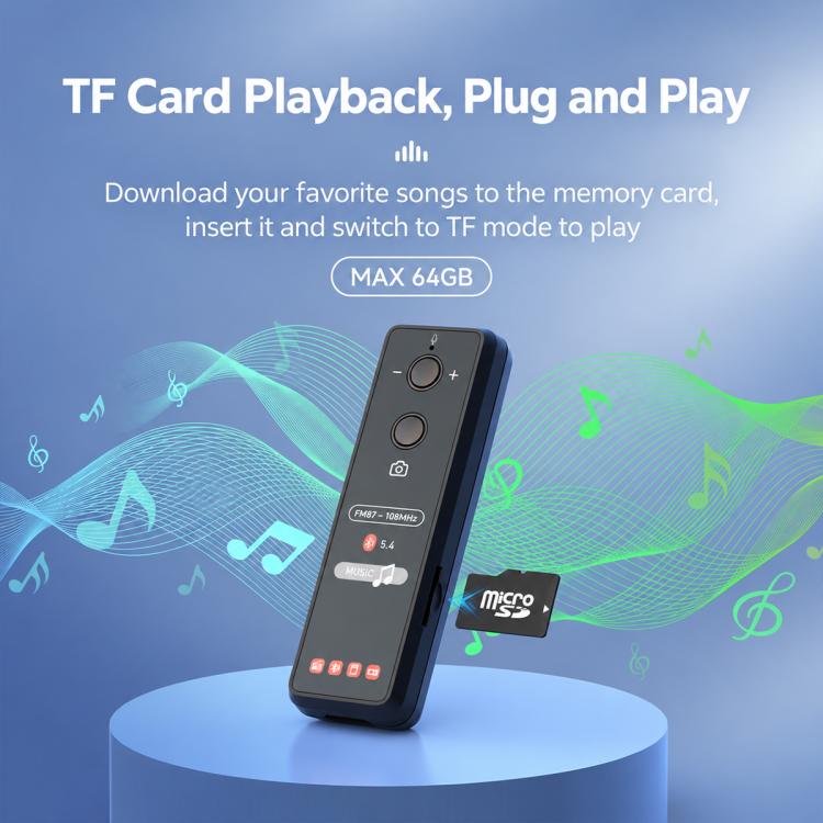 C23 Portable Clip-on Mini Bluetooth Radio MP3 Player with 3.5mm Earphone