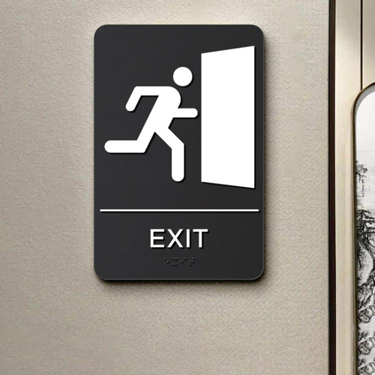 Acrylic 3D Raised Braille Sign Size: 15 x 22.5cm, RESTROOM Symbol, MEN Symbol, WOMEN Symbol, EXIT Symbol