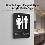 Acrylic 3D Raised Braille Sign Size: 15 x 22.5cm, RESTROOM Symbol, MEN Symbol, WOMEN Symbol, EXIT Symbol