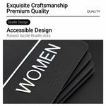Acrylic 3D Raised Braille Sign Size: 15 x 22.5cm, RESTROOM Symbol, MEN Symbol, WOMEN Symbol, EXIT Symbol