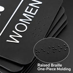 Acrylic 3D Raised Braille Sign Size: 15 x 22.5cm, RESTROOM Symbol, MEN Symbol, WOMEN Symbol, EXIT Symbol