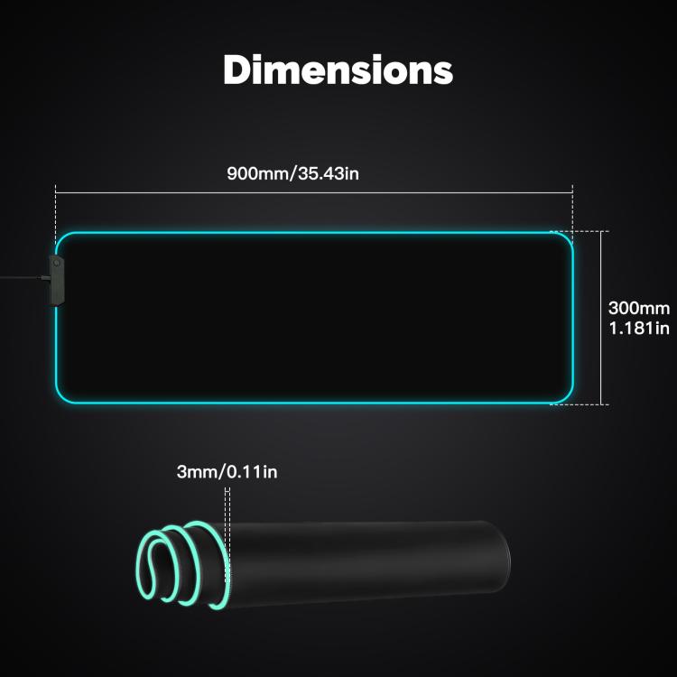 WL-MP-RIC Colorful RGB Lights WIFI Mouse Desk Pad