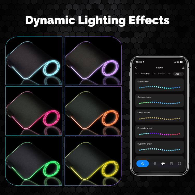 WL-MP-RIC Colorful RGB Lights WIFI Mouse Desk Pad