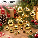100 PCS/Pack Electroplated Hollow Cross Bells Christmas Tree Ornaments, 8mm, 10mm, 12mm, 13mm, 15mm, 18mm, 20mm, 25mm