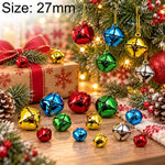 100 PCS/Pack Electroplated Hollow Cross Bells Christmas Tree Ornaments, 27mm, 30mm, 35mm, 38mm, 50mm