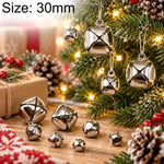100 PCS/Pack Electroplated Hollow Cross Bells Christmas Tree Ornaments, 27mm, 30mm, 35mm, 38mm, 50mm
