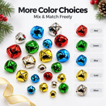 100 PCS/Pack Electroplated Hollow Cross Bells Christmas Tree Ornaments, 27mm, 30mm, 35mm, 38mm, 50mm