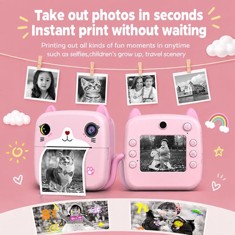 A21 2.4 inch 2400w HD Kids Instant Print Camera, Standard Type No Memory Card