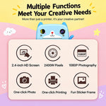 A21 2.4 inch 2400w HD Kids Instant Print Camera, Standard Type No Memory Card