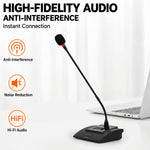 XTUGA CM240 UHF 4-Channel Wireless Conference Microphone System, EU Plug, US Plug, UK Plug, AU Plug