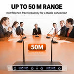 XTUGA CM240 UHF 4-Channel Wireless Conference Microphone System, EU Plug, US Plug, UK Plug, AU Plug