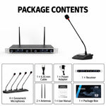 XTUGA CM240 UHF 4-Channel Wireless Conference Microphone System, EU Plug, US Plug, UK Plug, AU Plug