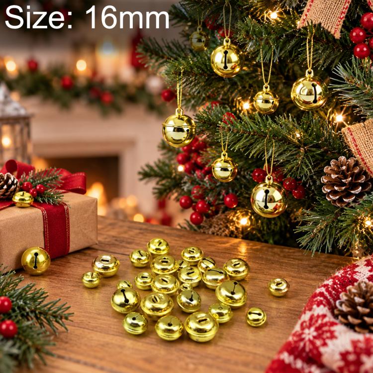 100 PCS/Pack Electroplated Bells for Pets, Christmas Tree Bells, DIY Craft Decoration, 14mm, 16mm, 18mm, 20mm, 24mm, 26mm, 30mm