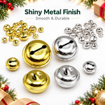 100 PCS/Pack Electroplated Bells for Pets, Christmas Tree Bells, DIY Craft Decoration, 14mm, 16mm, 18mm, 20mm, 24mm, 26mm, 30mm