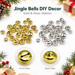 100 PCS/Pack Electroplated Bells for Pets, Christmas Tree Bells, DIY Craft Decoration, 14mm, 16mm, 18mm, 20mm, 24mm, 26mm, 30mm