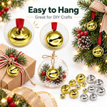 100 PCS/Pack Electroplated Bells for Pets, Christmas Tree Bells, DIY Craft Decoration, 14mm, 16mm, 18mm, 20mm, 24mm, 26mm, 30mm