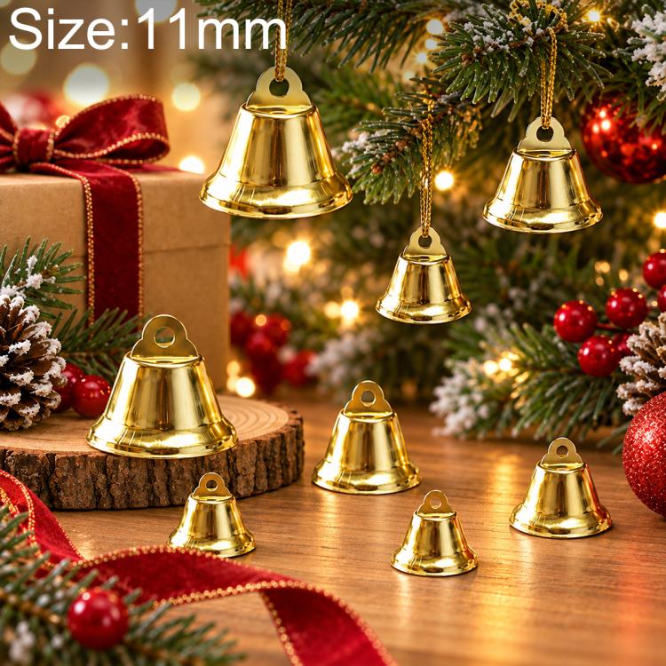 100 PCS/Pack Christmas Metal Open Bell Trumpet Bells DIY Craft Accessories, 11mm, 12mm, 14mm, 16mm, 18mm, 21mm, 26mm, 30mm, 32mm, 38mm, 43mm, 45mm