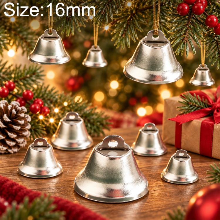 100 PCS/Pack Christmas Metal Open Bell Trumpet Bells DIY Craft Accessories, 11mm, 12mm, 14mm, 16mm, 18mm, 21mm, 26mm, 30mm, 32mm, 38mm, 43mm, 45mm
