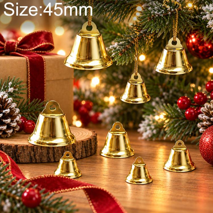 100 PCS/Pack Christmas Metal Open Bell Trumpet Bells DIY Craft Accessories, 11mm, 12mm, 14mm, 16mm, 18mm, 21mm, 26mm, 30mm, 32mm, 38mm, 43mm, 45mm