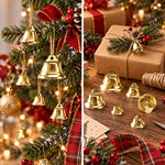 100 PCS/Pack Christmas Metal Open Bell Trumpet Bells DIY Craft Accessories, 11mm, 12mm, 14mm, 16mm, 18mm, 21mm, 26mm, 30mm, 32mm, 38mm, 43mm, 45mm