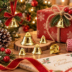 100 PCS/Pack Christmas Metal Open Bell Trumpet Bells DIY Craft Accessories, 11mm, 12mm, 14mm, 16mm, 18mm, 21mm, 26mm, 30mm, 32mm, 38mm, 43mm, 45mm