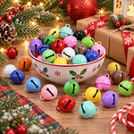 100 PCS/Pack Painted Small Round Bell Charms for DIY Keychains, Pet Accessories and Christmas Decor, 14mm, 18mm, 22mm