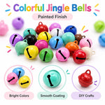 100 PCS/Pack Painted Small Round Bell Charms for DIY Keychains, Pet Accessories and Christmas Decor, 14mm, 18mm, 22mm