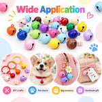 100 PCS/Pack Painted Small Round Bell Charms for DIY Keychains, Pet Accessories and Christmas Decor, 14mm