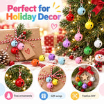100 PCS/Pack Painted Small Round Bell Charms for DIY Keychains, Pet Accessories and Christmas Decor, 14mm
