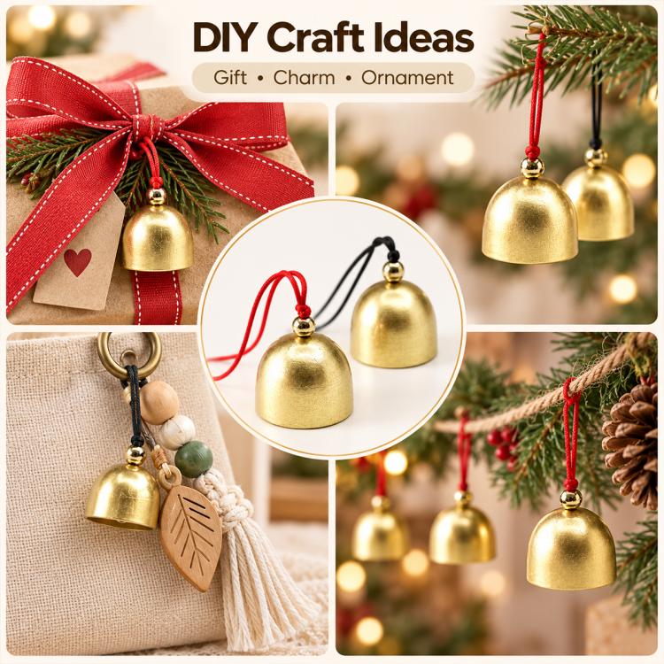 20 PCS/Pack Chinese Style Wind Chime Metal Hanging Bell DIY Christmas Ornament, 20mm Iron Chime Hat, 20mm Wind Chime Black Rope, 20mm Wind Chime Red Rope, 28mm Brushed Iron Chime Hat, 28mm Brushed Chime Red Rope, 28mm Plated Wind Chime Hat             ...