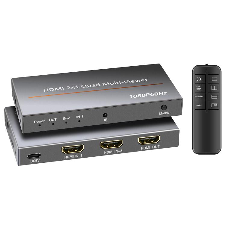NK-HF3 1080P HDMI 2-In 1-Out Dual-View Splitter with Remote Control, Support PIP Function, 2-In 1-Out Dual-View Splitter