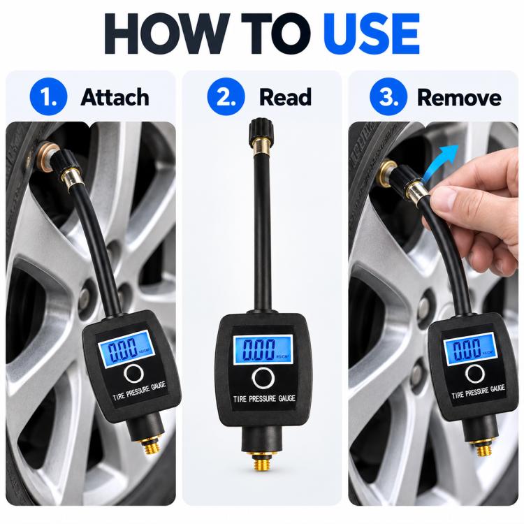 BIKERSAY PM100 Bicycle Electronic Digital Tire Pressure Gauge