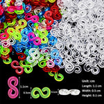 S-Clips DIY Bracelet Accessories for Rainbow Rubber Bands, 1000 PCS/Pack, 1500 PCS/Pack, 2000 PCS/Pack