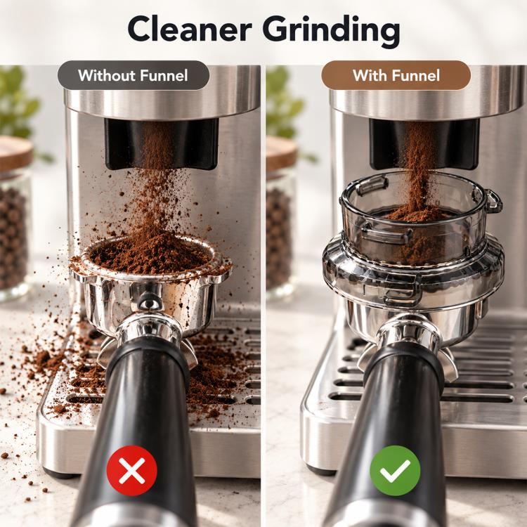 54mm Coffee Dosing Funnel Anti Spill Ring for Breville Espresso Portafilters