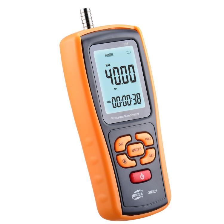 BENETECH GM521 Portable Gas Pressure Gauge, Battery Not Included, GM521